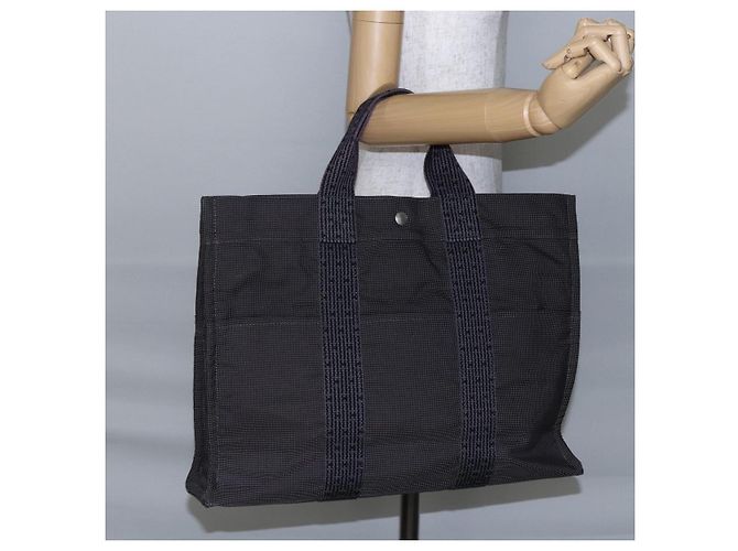 Hermès HERMES Handtasche Her Line MM aus grauem Canvas Auth th6407 Braun - Ansicht 19