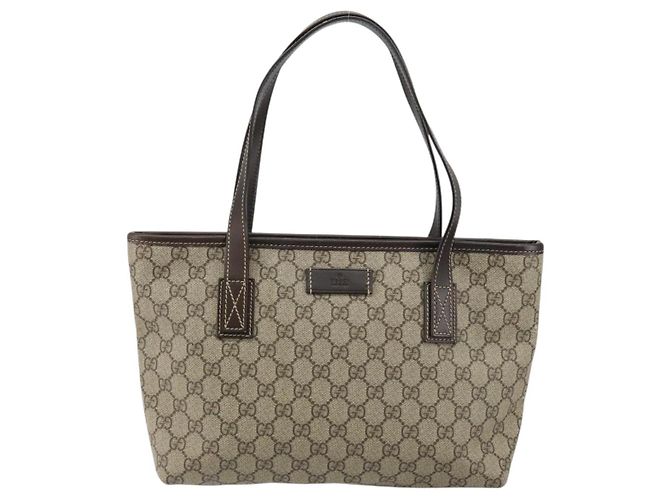 Gucci Borsa Tote GG Supreme in PVC pelle beige Auth ep11190 - vista 13
