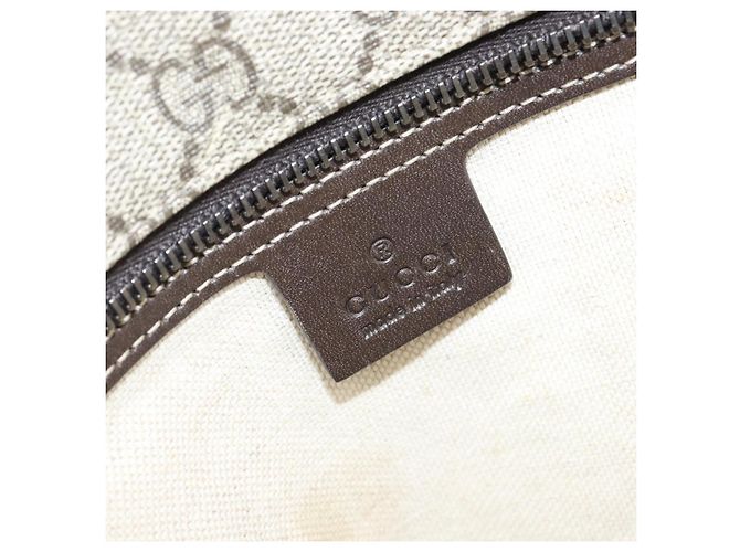 Gucci Borsa Tote GG Supreme in PVC pelle beige Auth ep11190 - vista 18