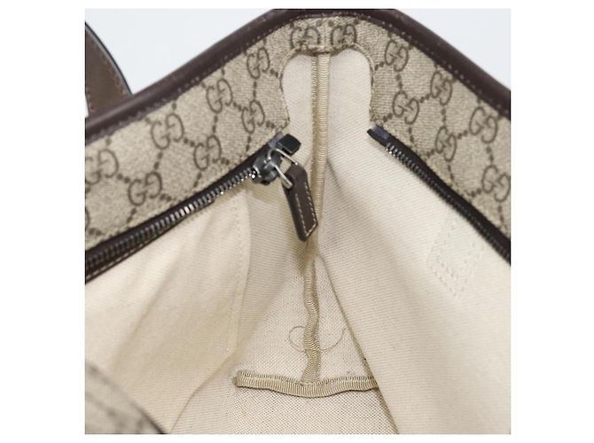 Gucci Borsa Tote GG Supreme in PVC pelle beige Auth ep11190 - vista 19