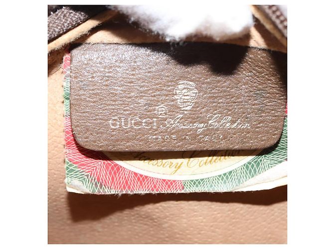 Borsa a spalla Gucci GG Canvas Web Sherry Line in pelle PVC beige e verde Auth BA6764 Rosso - vista 18
