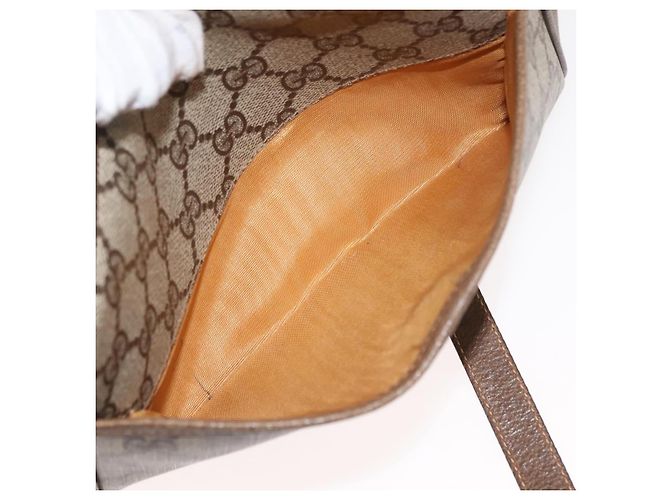 Borsa a spalla Gucci GG Canvas Web Sherry Line in pelle PVC beige e verde Auth BA6764 Rosso - vista 21
