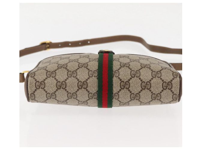Borsa a spalla Gucci GG Canvas Web Sherry Line in pelle PVC beige e verde Auth BA6764 Rosso - vista 5