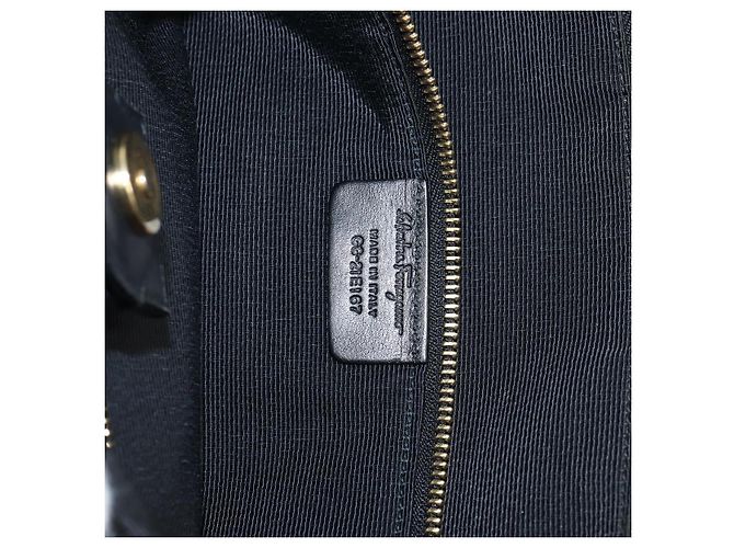 Borsa Tote Salvatore Ferragamo in nylon nero e oro Auth bs29903 D'oro - vista 12