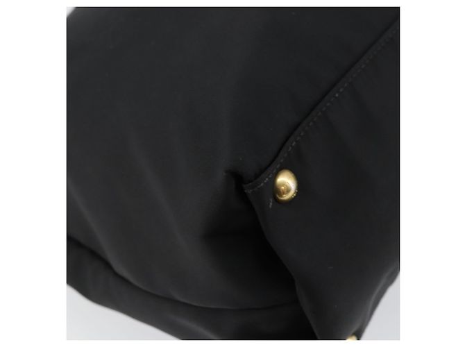 Borsa Tote Salvatore Ferragamo in nylon nero e oro Auth bs29903 D'oro - vista 16