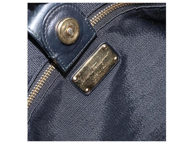 Borsa Tote Salvatore Ferragamo in nylon nero e oro Auth bs29903 D'oro - vista 18
