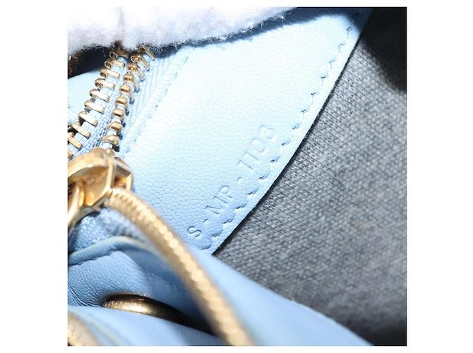 Céline Borsa a Spalla Trios Mall in Pelle Blu Oro Auth hk3113 D'oro - vista 12