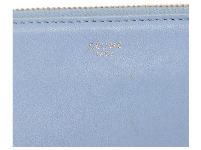 Céline Borsa a Spalla Trios Mall in Pelle Blu Oro Auth hk3113 D'oro - vista 17