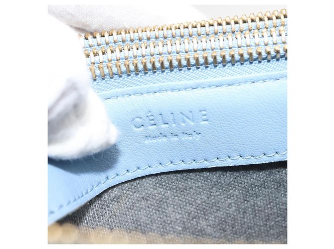 Céline Borsa a Spalla Trios Mall in Pelle Blu Oro Auth hk3113 D'oro - vista 18