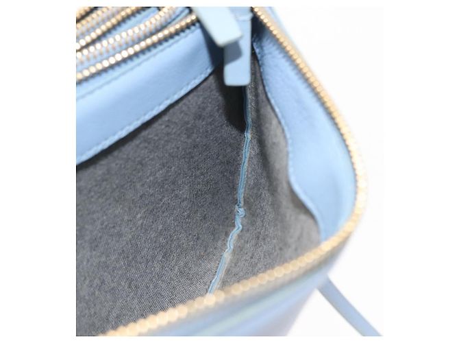 Céline Borsa a Spalla Trios Mall in Pelle Blu Oro Auth hk3113 D'oro - vista 19
