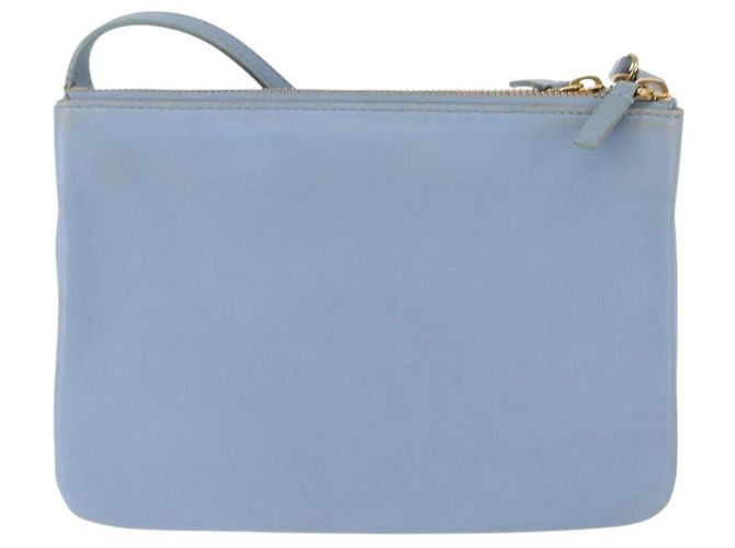 Céline Borsa a Spalla Trios Mall in Pelle Blu Oro Auth hk3113 D'oro - vista 2