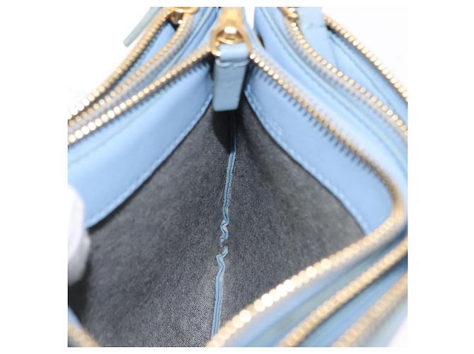 Céline Borsa a Spalla Trios Mall in Pelle Blu Oro Auth hk3113 D'oro - vista 22