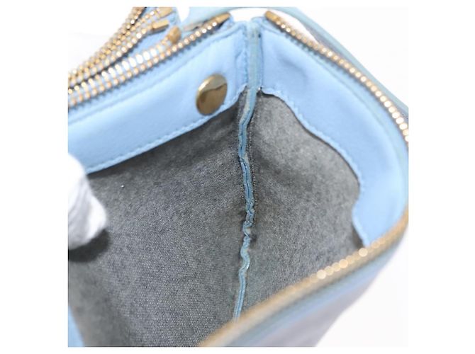 Céline Borsa a Spalla Trios Mall in Pelle Blu Oro Auth hk3113 D'oro - vista 26