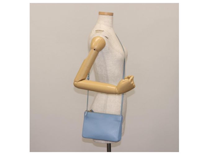 Céline Borsa a Spalla Trios Mall in Pelle Blu Oro Auth hk3113 D'oro - vista 27