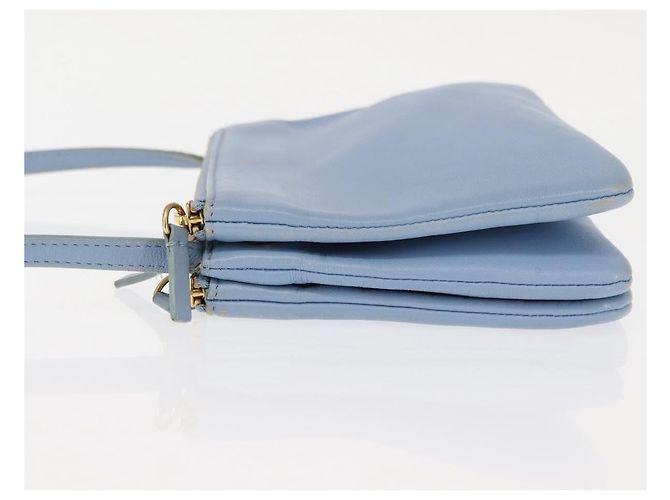 Céline Borsa a Spalla Trios Mall in Pelle Blu Oro Auth hk3113 D'oro - vista 4