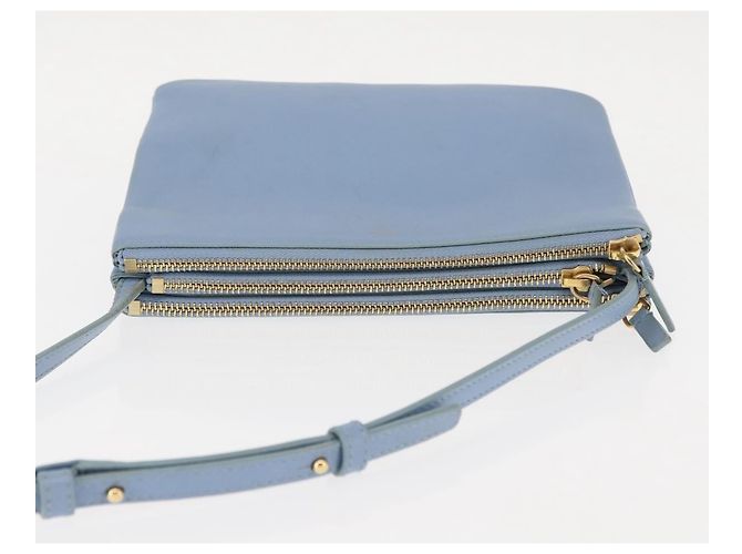 Céline Borsa a Spalla Trios Mall in Pelle Blu Oro Auth hk3113 D'oro - vista 6