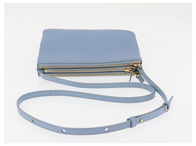 Céline Borsa a Spalla Trios Mall in Pelle Blu Oro Auth hk3113 D'oro - vista 7