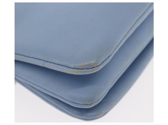 Céline Borsa a Spalla Trios Mall in Pelle Blu Oro Auth hk3113 D'oro - vista 9
