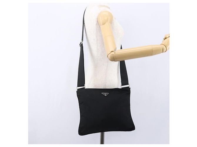 Borsa a Spalla PRADA in Nylon Nero Argento Autentica bs31158 - vista 22
