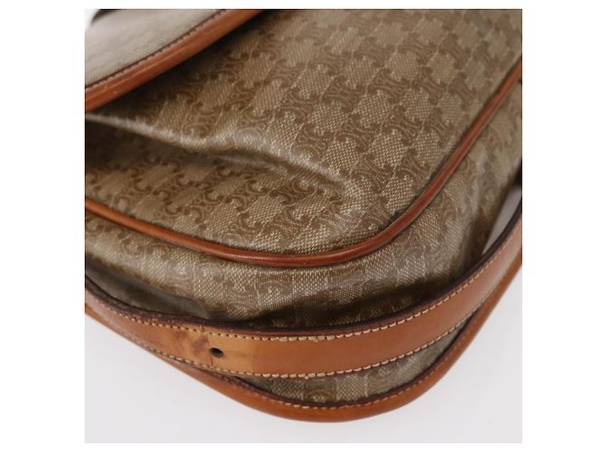 Céline Borsa a Spalla in Tela Macadam CELINE PVC Beige Oro Auth ka119 D'oro - vista 14