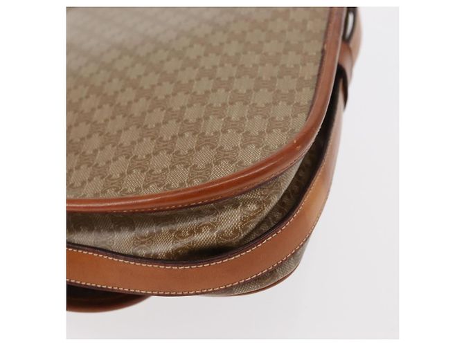 Céline Borsa a Spalla in Tela Macadam CELINE PVC Beige Oro Auth ka119 D'oro - vista 16