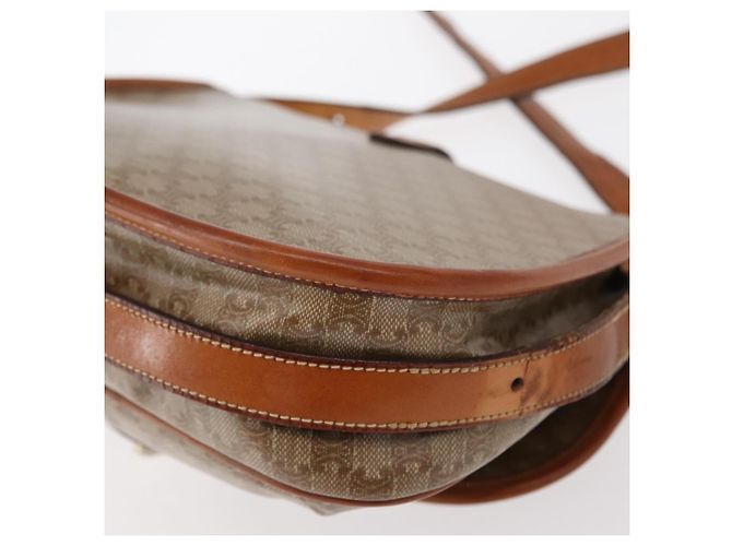 Céline Borsa a Spalla in Tela Macadam CELINE PVC Beige Oro Auth ka119 D'oro - vista 17