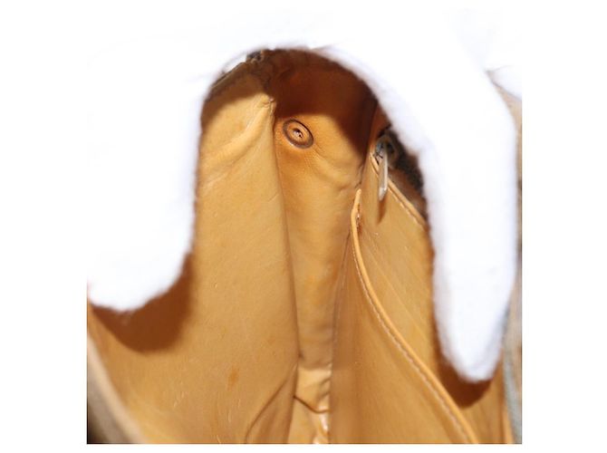 Céline Borsa a Spalla in Tela Macadam CELINE PVC Beige Oro Auth ka119 D'oro - vista 21