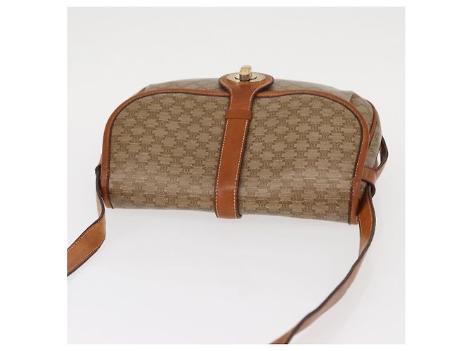 Céline Borsa a Spalla in Tela Macadam CELINE PVC Beige Oro Auth ka119 D'oro - vista 7
