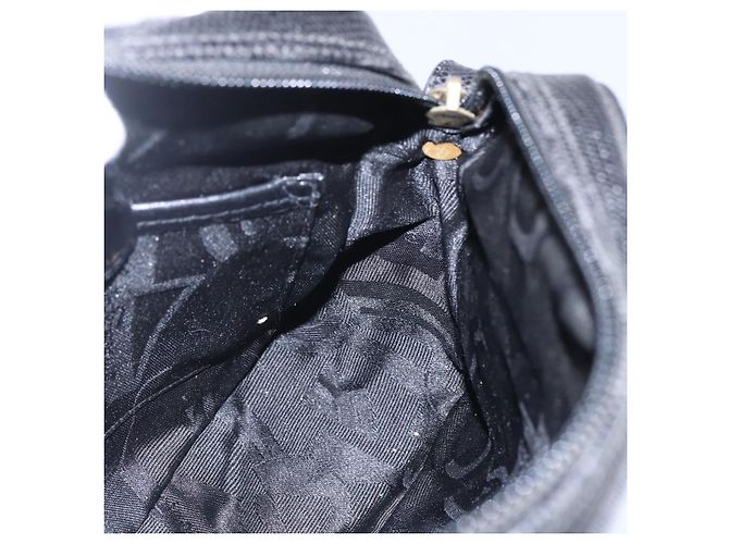 Borsa a Spalla Vala in Pelle Nera e Oro Salvatore Ferragamo Auth BA7980 Nero D'oro - vista 17