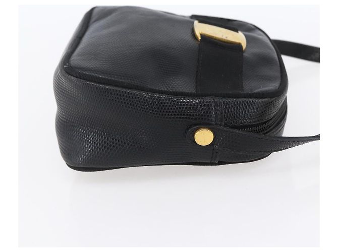 Borsa a Spalla Vala in Pelle Nera e Oro Salvatore Ferragamo Auth BA7980 Nero D'oro - vista 4