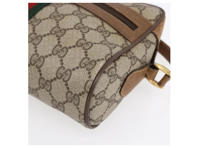 Gucci Borsa Sherry Line GG Supreme Web in PVC beige e oro 98 02 004 Auth BA7967 D'oro - vista 14