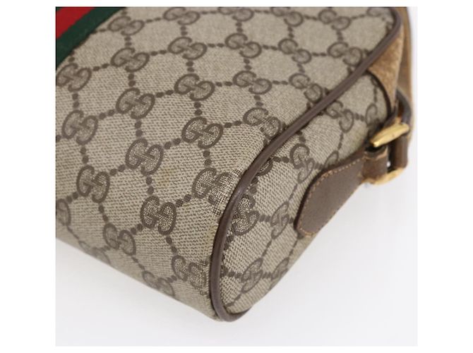 Gucci Borsa Sherry Line GG Supreme Web in PVC beige e oro 98 02 004 Auth BA7967 D'oro - vista 16