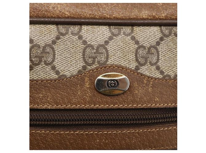 Gucci Borsa Sherry Line GG Supreme Web in PVC beige e oro 98 02 004 Auth BA7967 D'oro - vista 18