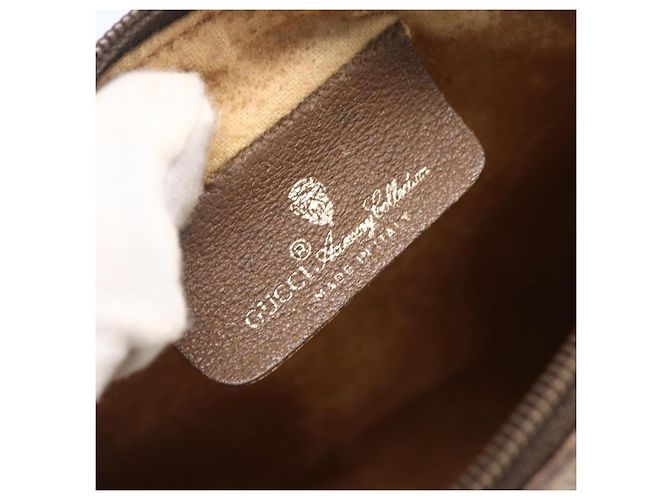 Gucci Borsa Sherry Line GG Supreme Web in PVC beige e oro 98 02 004 Auth BA7967 D'oro - vista 19