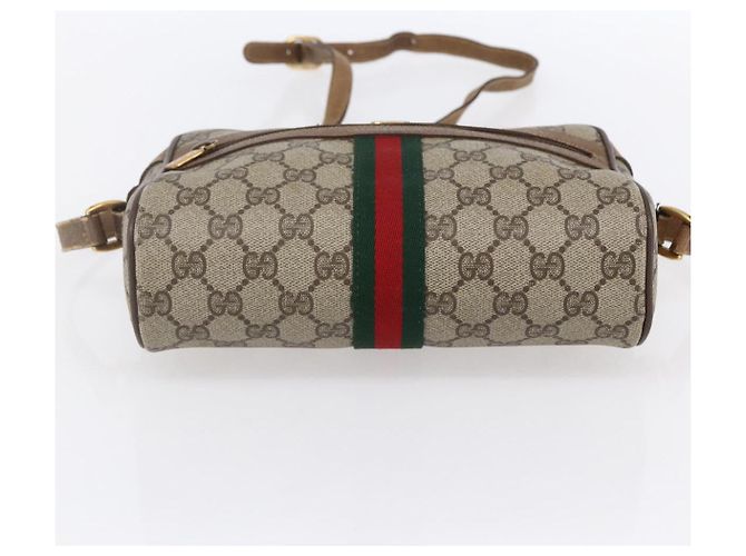 Gucci Borsa Sherry Line GG Supreme Web in PVC beige e oro 98 02 004 Auth BA7967 D'oro - vista 5