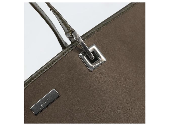 GUCCI Tote Bag Satin Braun Silber 002 1098 Auth bs30953 - Ansicht 18
