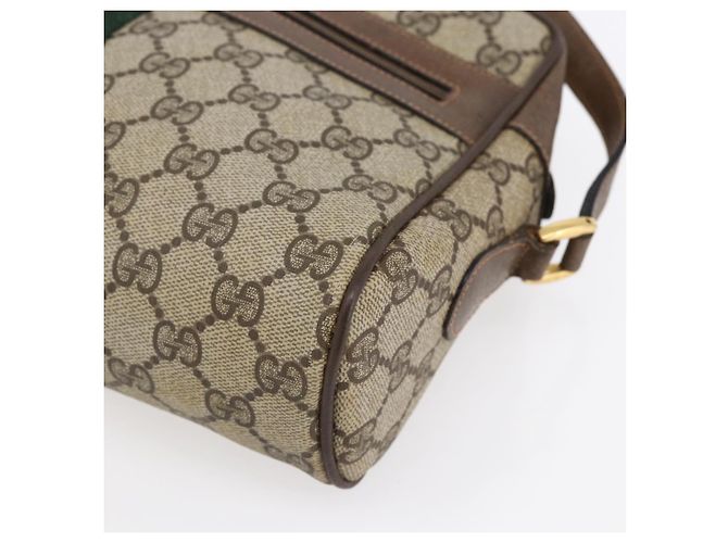 Borsa Sherry Line GG Supreme Web di GUCCI in PVC beige e oro 14 02 005 Auth BA7798 D'oro - vista 14