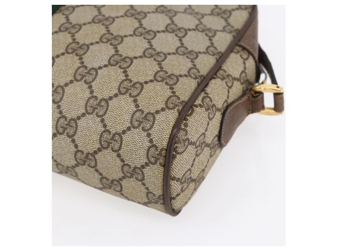 Borsa Sherry Line GG Supreme Web di GUCCI in PVC beige e oro 14 02 005 Auth BA7798 D'oro - vista 16