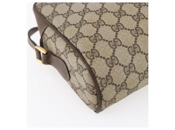 Borsa Sherry Line GG Supreme Web di GUCCI in PVC beige e oro 14 02 005 Auth BA7798 D'oro - vista 17
