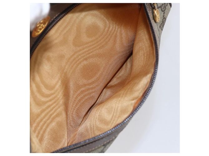 Borsa Sherry Line GG Supreme Web di GUCCI in PVC beige e oro 14 02 005 Auth BA7798 D'oro - vista 22