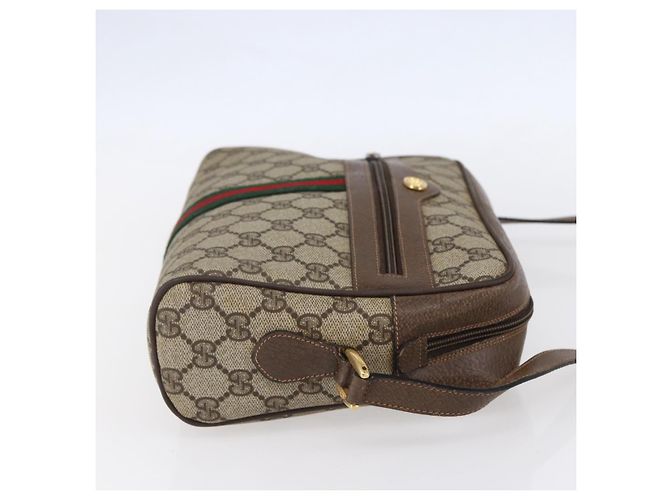 Borsa Sherry Line GG Supreme Web di GUCCI in PVC beige e oro 14 02 005 Auth BA7798 D'oro - vista 4