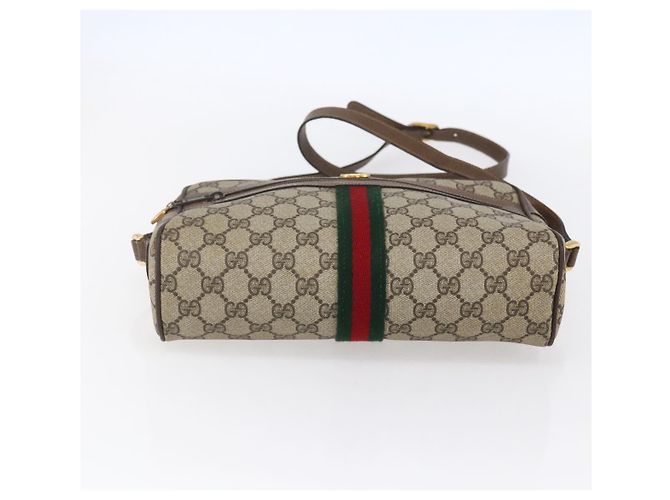 Borsa Sherry Line GG Supreme Web di GUCCI in PVC beige e oro 14 02 005 Auth BA7798 D'oro - vista 5