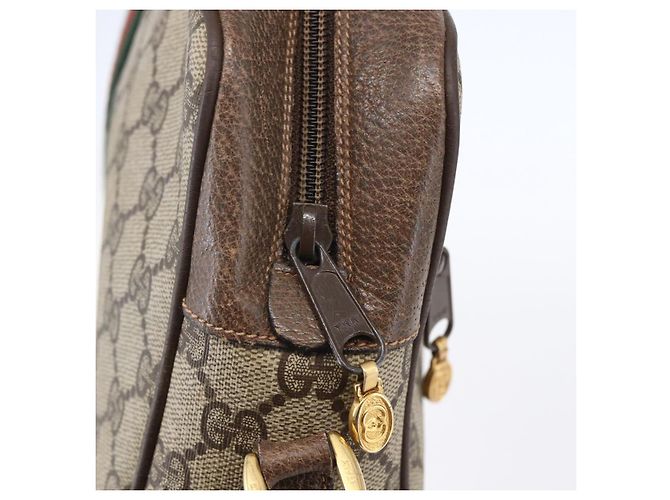 Borsa Sherry Line GG Supreme Web di GUCCI in PVC beige e oro 14 02 005 Auth BA7798 D'oro - vista 9