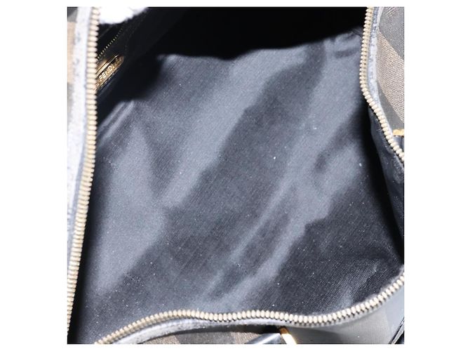 Pequin Borsa Boston in tela Pecan FENDI PVC Nero Marrone Auth 144142 - vista 11
