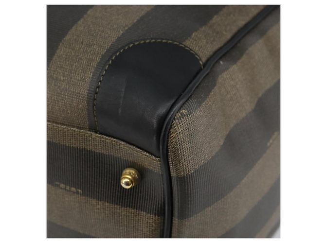 Pequin Borsa Boston in tela Pecan FENDI PVC Nero Marrone Auth 144142 - vista 15