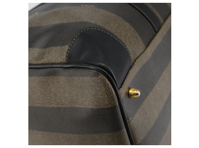 Pequin Borsa Boston in tela Pecan FENDI PVC Nero Marrone Auth 144142 - vista 16