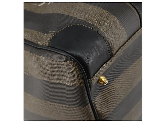 Pequin Borsa Boston in tela Pecan FENDI PVC Nero Marrone Auth 144142 - vista 18