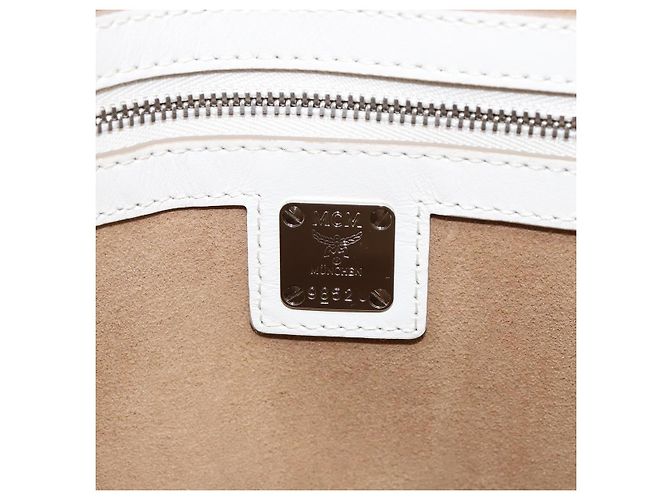 Borsa MCM in pelle bianca e oro Auth mr1564 Bianco D'oro - vista 11