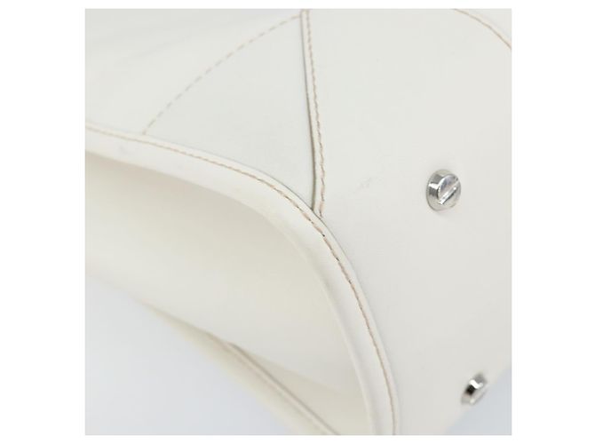 Borsa MCM in pelle bianca e oro Auth mr1564 Bianco D'oro - vista 16