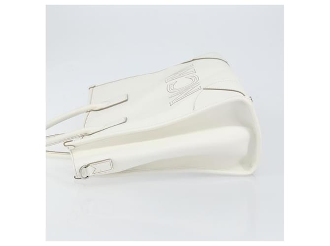 Borsa MCM in pelle bianca e oro Auth mr1564 Bianco D'oro - vista 4